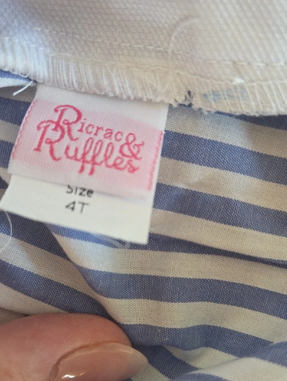 NWOT RICRAC Blue & White Striped Ruffle Outfit